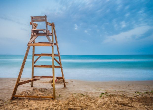 Lifesaver chair near sea