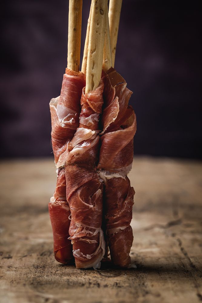 Gressinis with spanish serrano ham