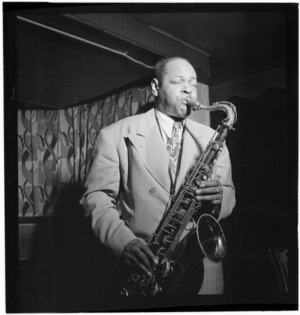 New York City, New York, USA - Sept, 1946: Portrait of Coleman Hawkins in Spotlite Club