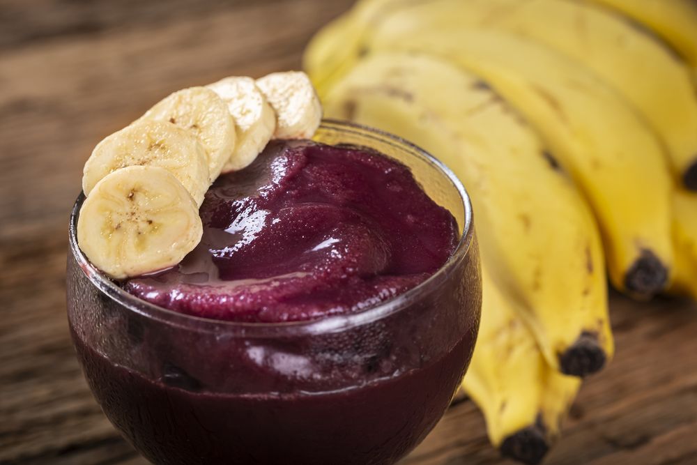Açai with banana. Brazilian acai.
