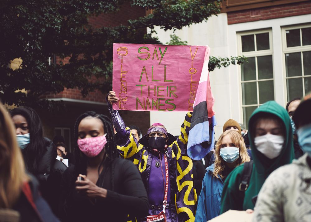 London, England, United Kingdom - June 6th, 2020: Man with pink sign at BLM protest