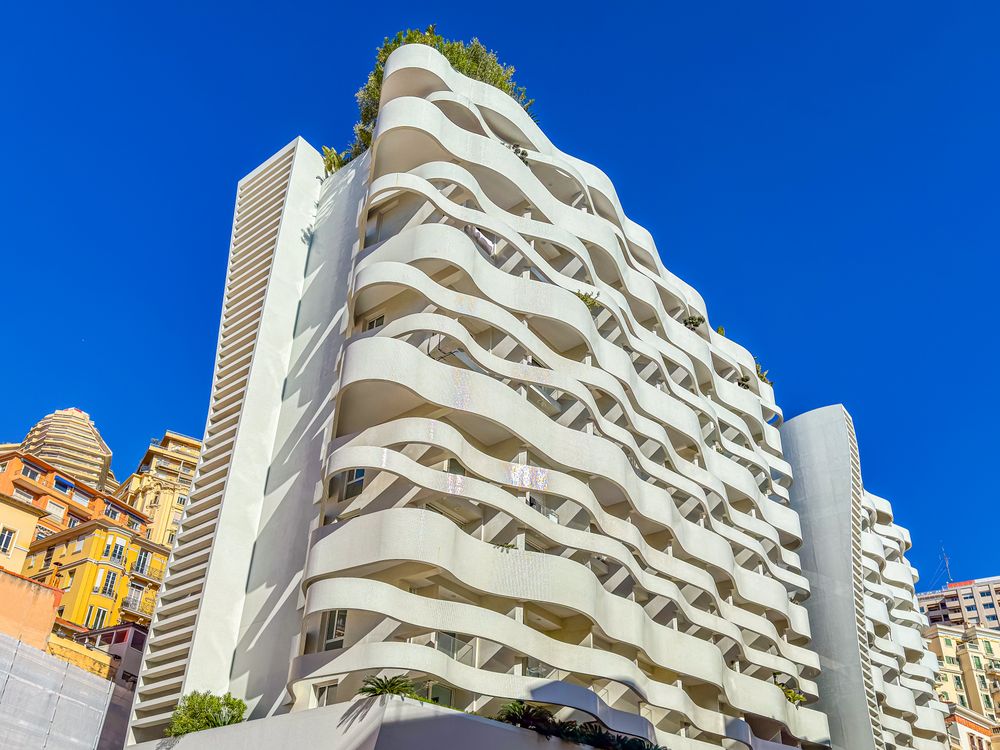 Modern apartment complex on Rue Hubert Clerissi, Monaco