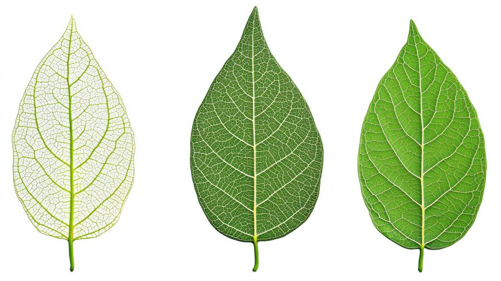 Three leaves, isolated