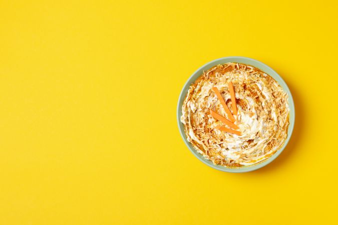 Concept of tasty food, sweet potato puree, space for text