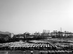 Grayscale photo seaport of Kowloon, Hong Kong bxKKZ4
