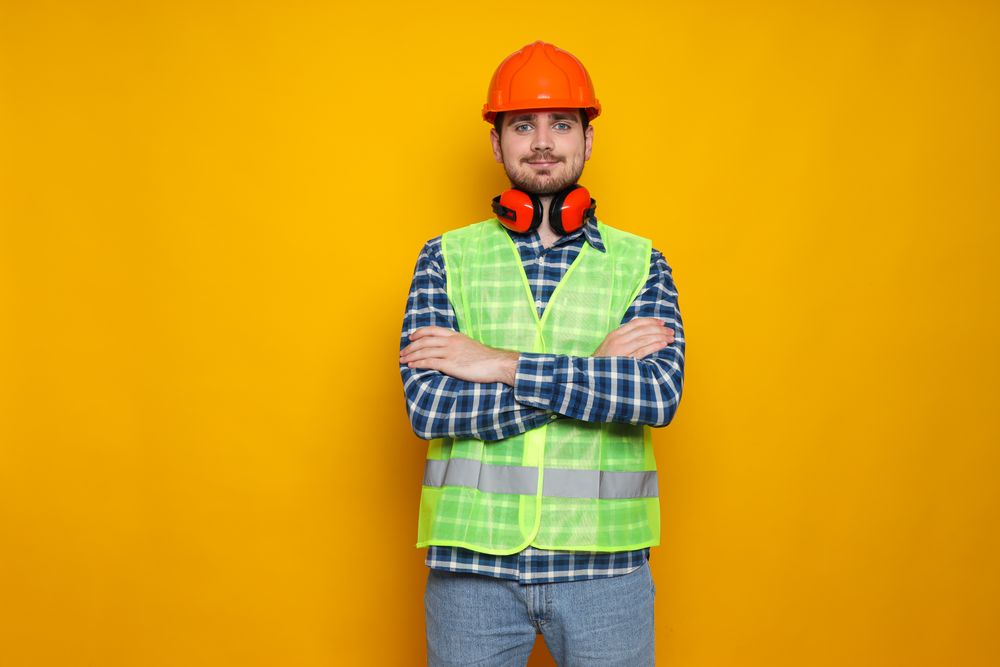 Young man civil engineer in safety hat