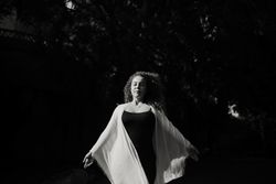 Sensual woman dancing in nature