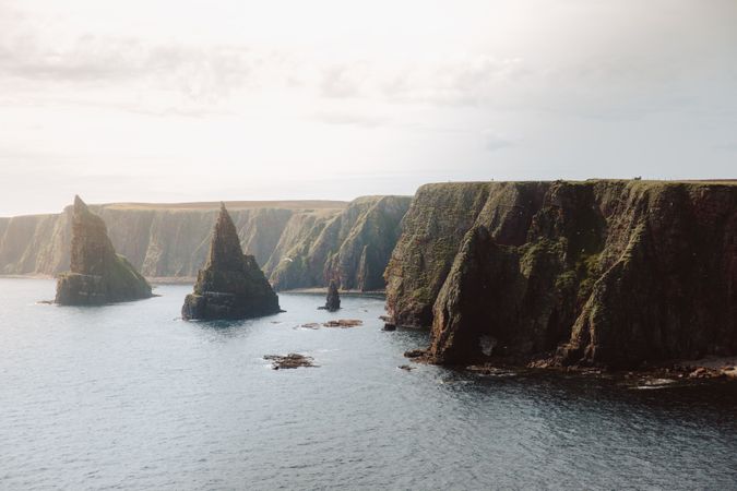 Picturesque seascape with whimsical cliffs