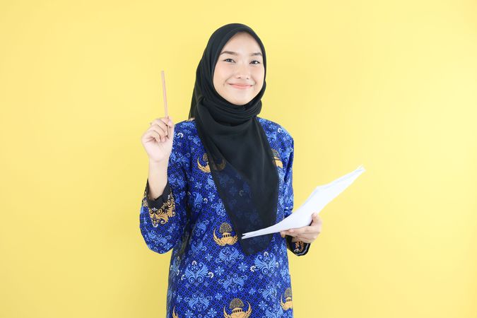 Female Government Worker Wearing Korpri Batik Uniform