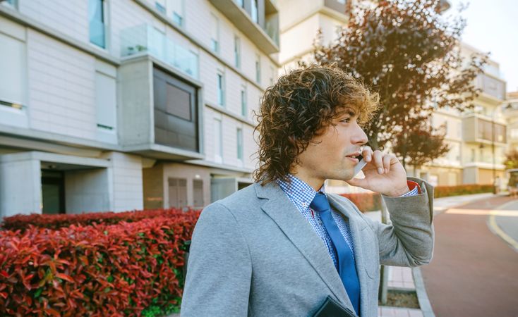 Businessman talking on the mobile