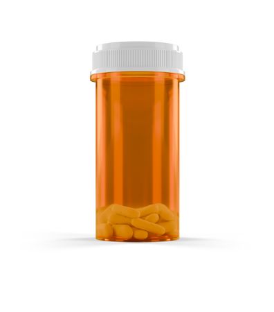 Blank Prescription Medicine Bottle and Pills