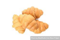 Top view of stacked croissants isolated on plain background bDR1E5