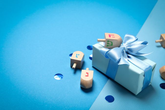 Concept of Jewish holiday, Hanukkah, space for text