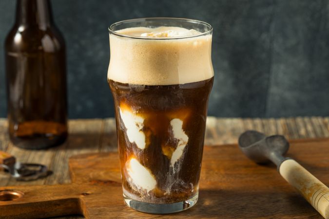 Frozen Boozy Irish Stout Beer Ice Cream Float