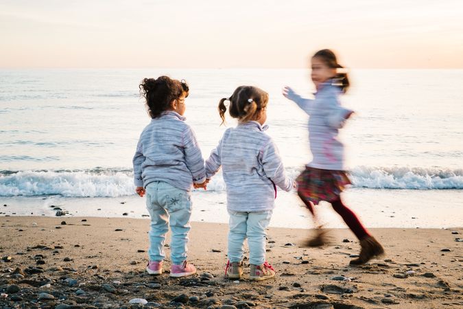 kids playing at the beach