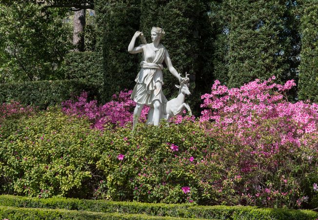 The statue of Diana, Roman goddess in Bayou Bend Collection, Houston, Texas