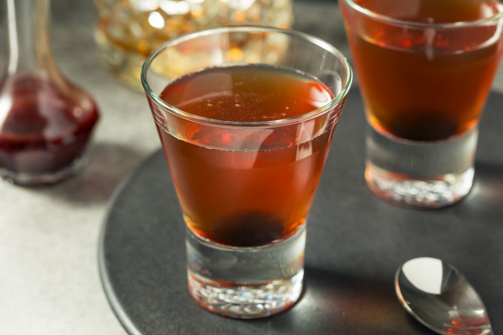 Boozy Bourbon Whiskey Manhattan Cocktail