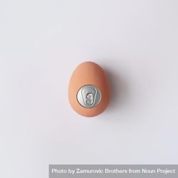 Egg with soda can lid beymGb