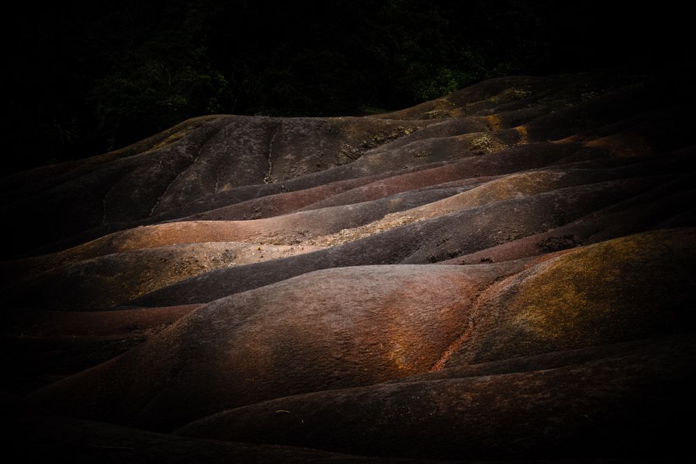 Dark shot of land of seven colors, Chamarel