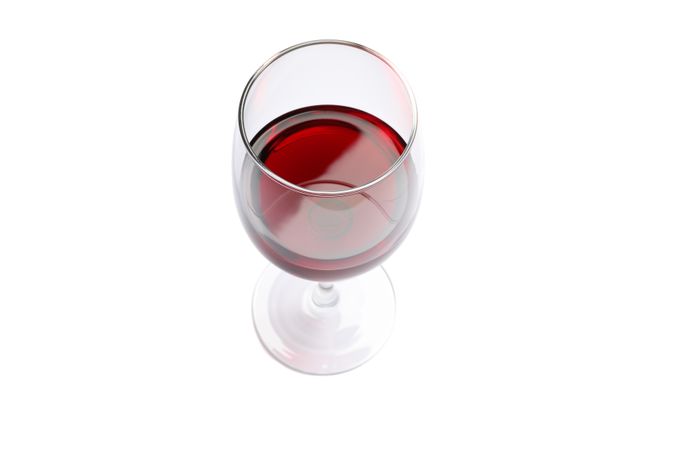 Glass with red wine isolated on blank background