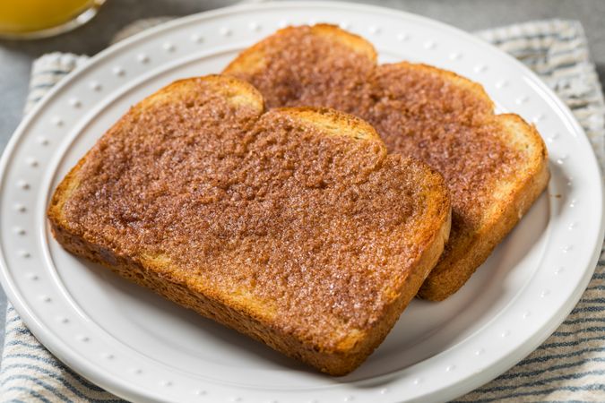 Homemade American Cinnamon Toast with Butter