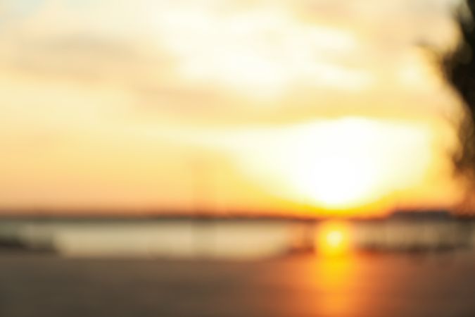 Blurred photo of amazing sunset. Amazing summer sunset