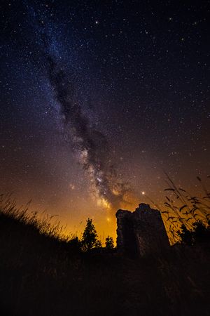 Night sky with the Milky Way in the foreground