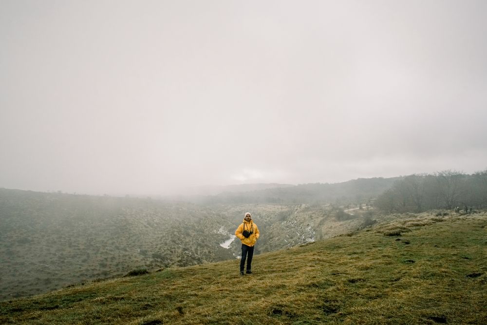 Man standing on hill