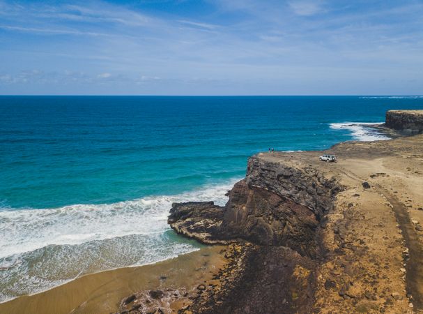 Amazing shoreline of ocean from drone