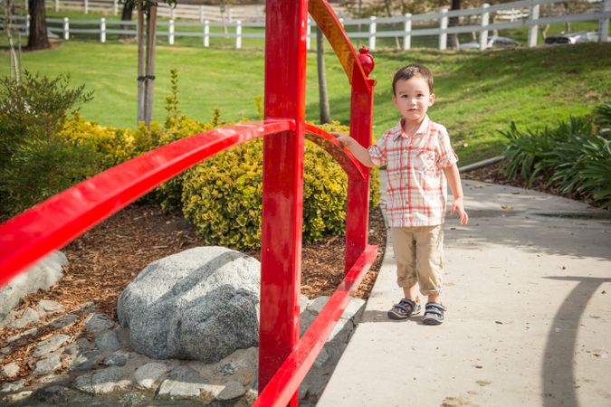 Boy Having Fun at the Park.