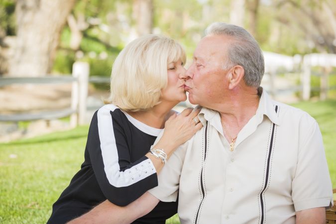 Affectionate Mature Couple Portrait At The Park