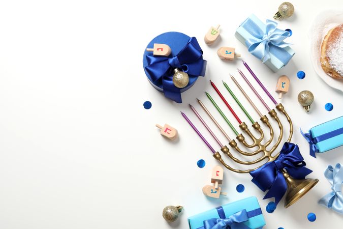 Concept of Jewish holiday, Hanukkah, space for text