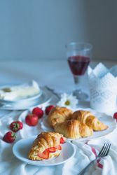 Crescent shaped homemade croissants