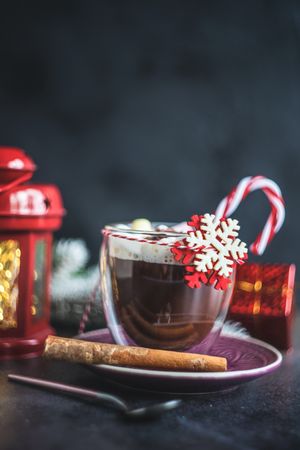 Christmas card concept of hot chocolate