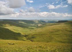 Beautiful green valley in Wales