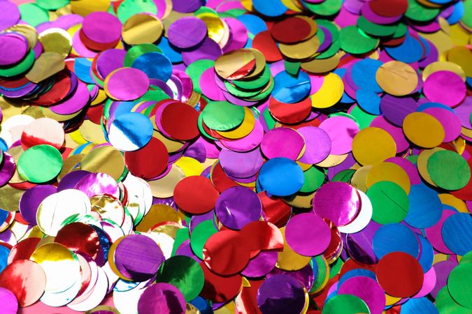 Multicolored glitter texture on whole background, close up