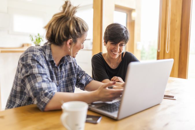 two women at home