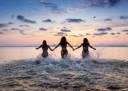 Fit fellows having fun at sea