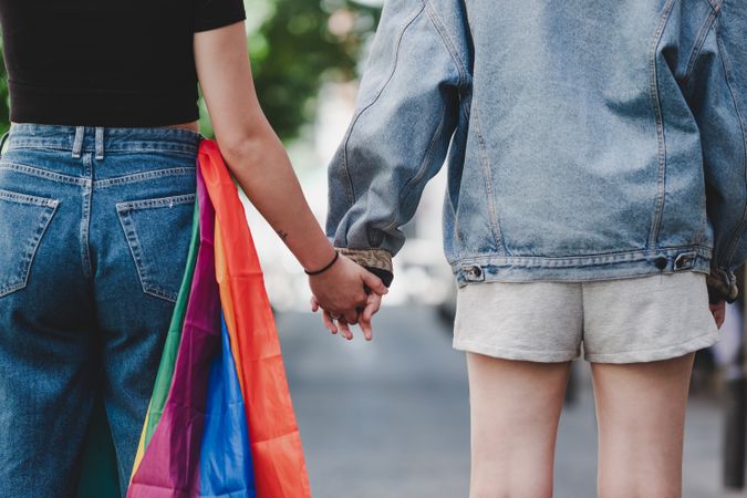 Anonymous lesbians holding hands