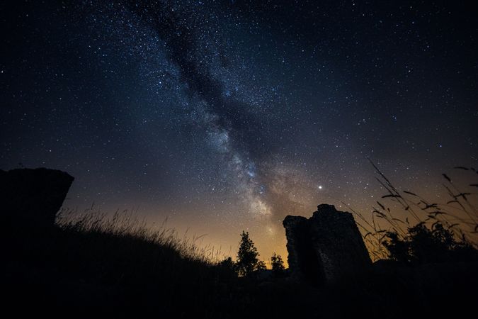 Night sky with the Milky Way in the foreground