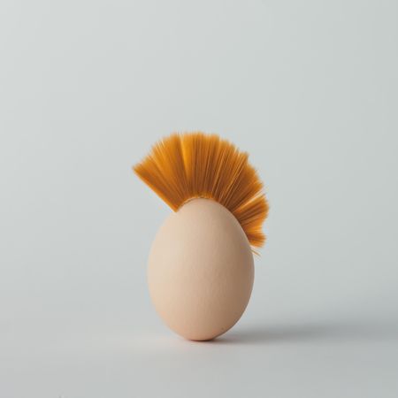 Egg with mohawk