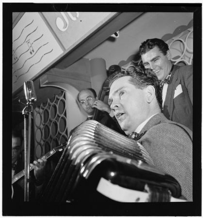 New York City, New York, USA - Oct 1946: Portrait of Joe Mooney, Gate Frega, Andy Fitzgerald
