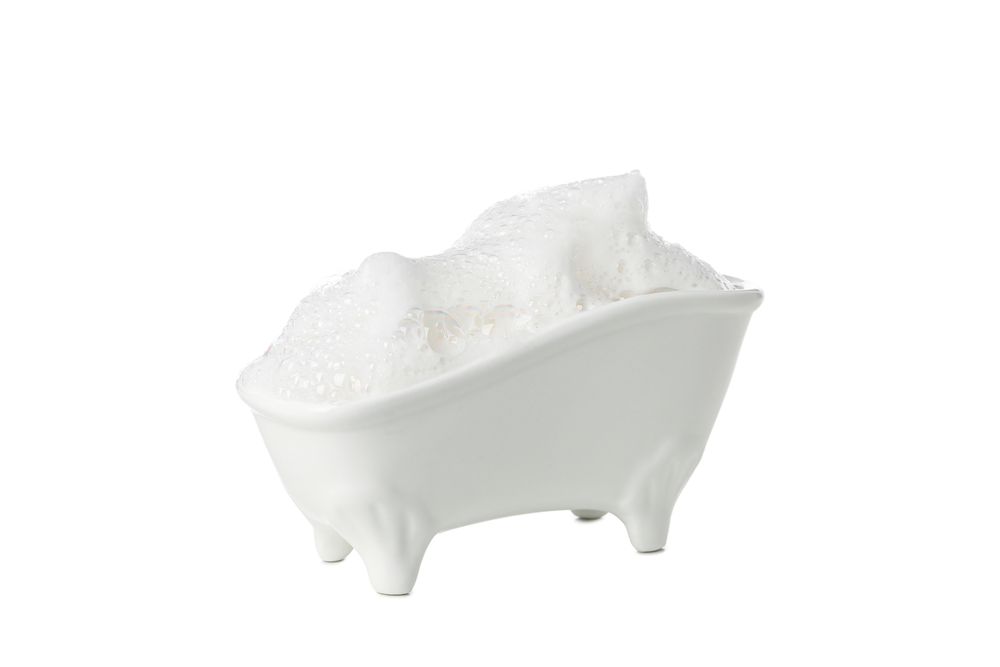 Concept of bathroom accessories, isolated on plain background