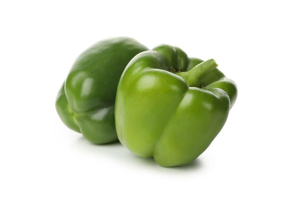 Fresh green pepper isolated on blank background