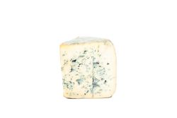Piece of blue cheese isolated on plain background