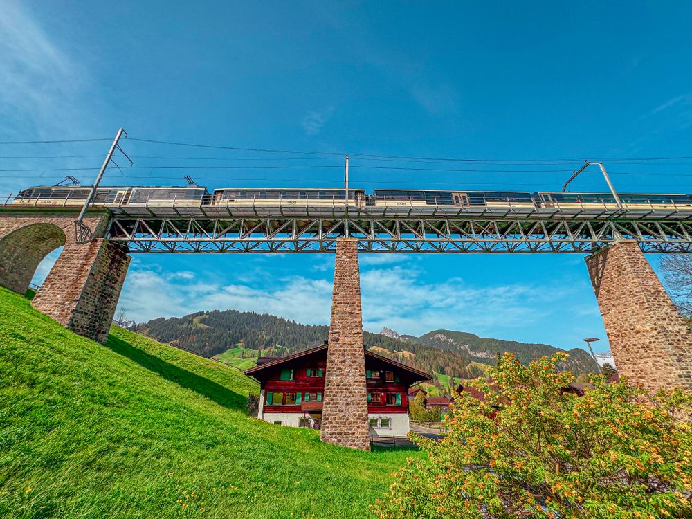 Gstaad Viaduct, in the canton of Bern, Switzerland