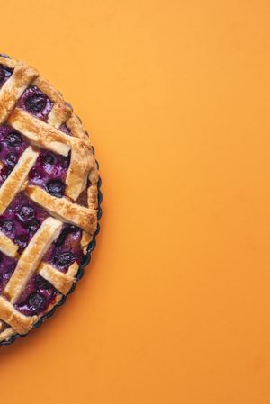 Blueberry  pie with a golden crust
