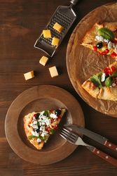 Concept of tasty food, Vegetable galette, top view