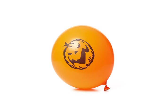 Single halloween balloon isolated on blank background