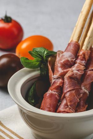 Gressinis with spanish serrano ham